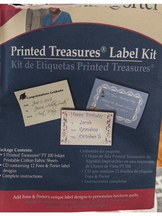 Fons & Porter Other - Fons & Porter Printed Treasures Label Kit 10 Sheets CD Inkjet Printable Flaw